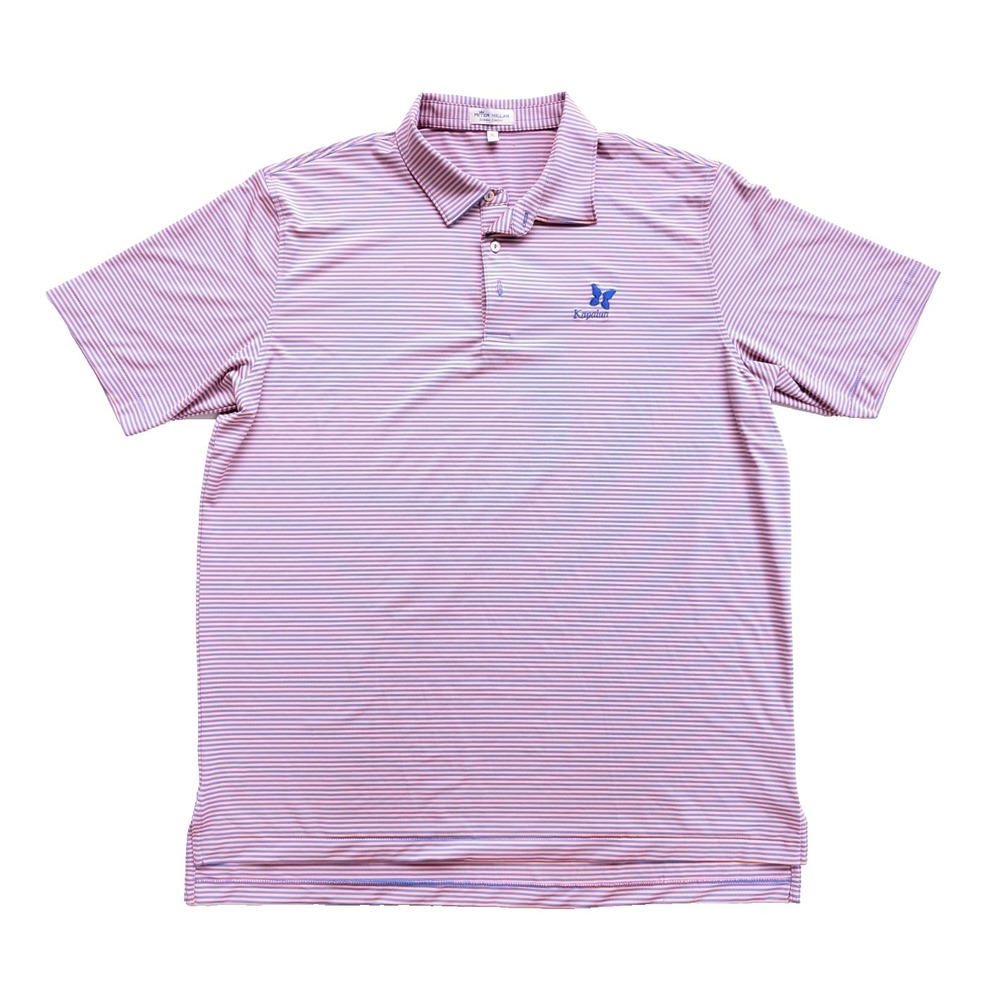 Peter Millar Kapalua Summer Comfort Polo Mens XL Pink Stripe Hales Performance